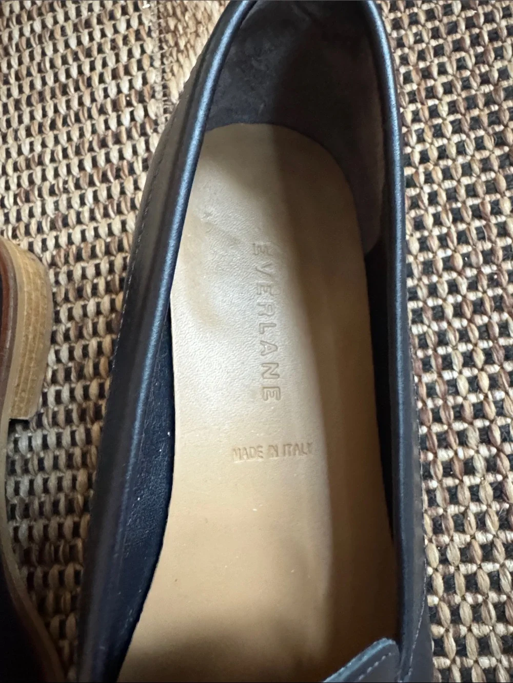 EVERLANE The Modern Pointed Toe Italian Leather Loafers Black Size 8